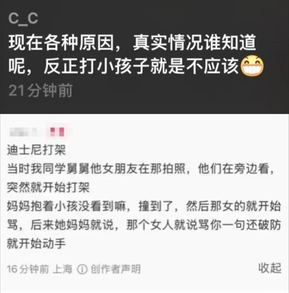 上海迪士尼再度上演全武行游客口角冲突升级大打出手
